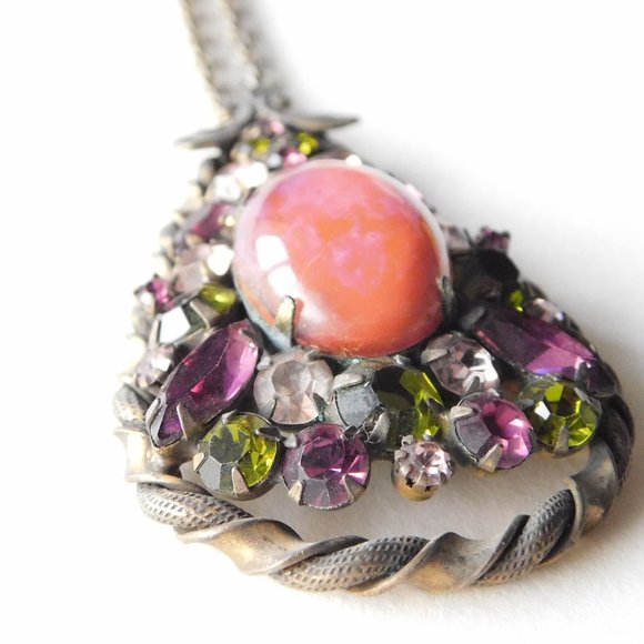 large vintage Victorian SAPHIRET necklace pendant - Picture 4 of 8